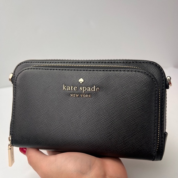 Kate Spade Staci Dual Zip Around Black Crossbody Bag - Picture 4 of 11